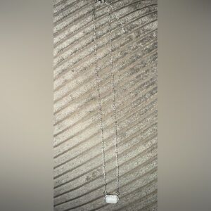 Silver White Stone Pendant Necklace